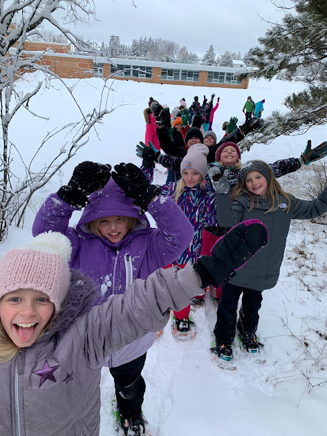 The kids had fun out on the snowshoes